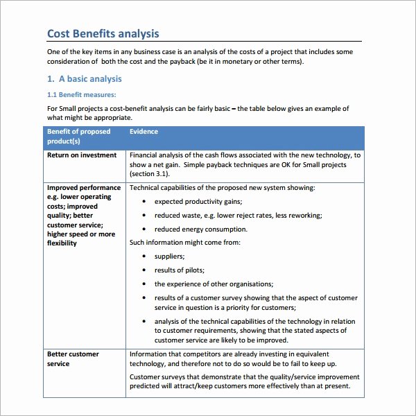 Cost Benefit Analysis Excel Template Elegant Cost Benefit Analysis Template 13 Download Free