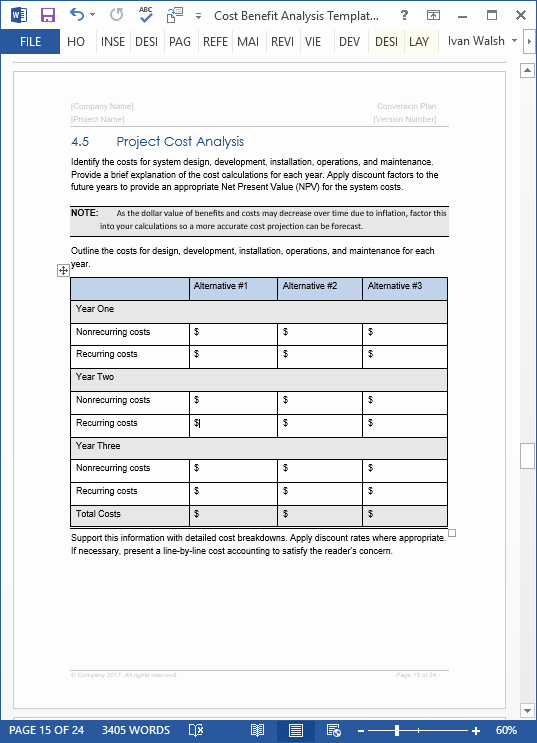 Cost Benefit Analysis Excel Template Inspirational Cost Benefit Analysis Template