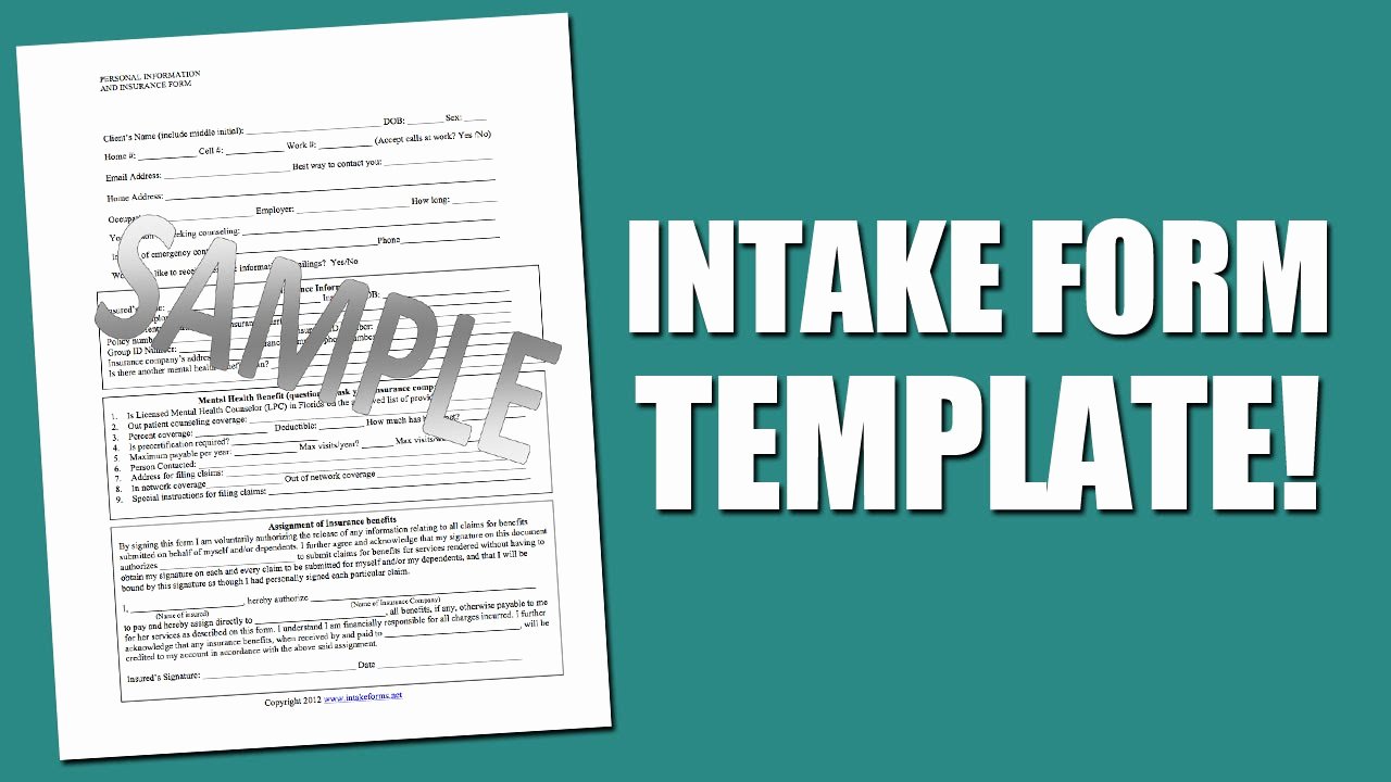 Counseling Intake form Template Awesome Best Intake form Template for Mental Health assessment