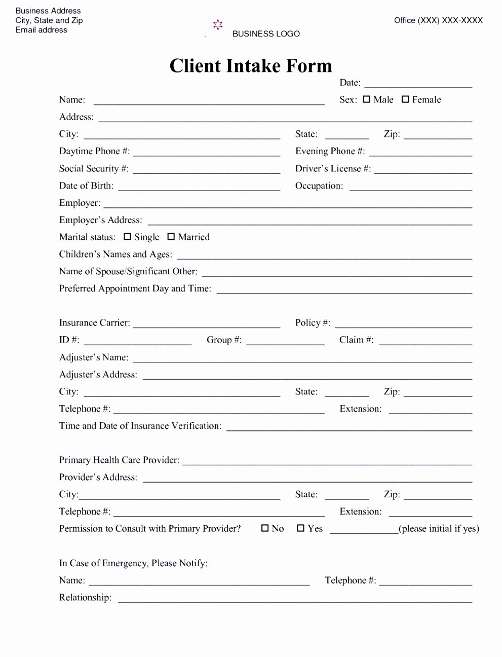 Counseling Intake form Template Elegant 6 Counselling Referral form Template Uyefi