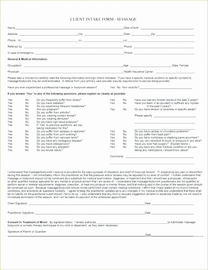 Counseling Intake form Template Fresh Counseling Intake form Template Best forms Templates