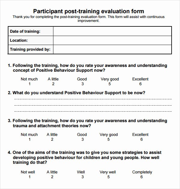 Course Evaluation Template Word Awesome 15 Sample Training Evaluation forms Pdf