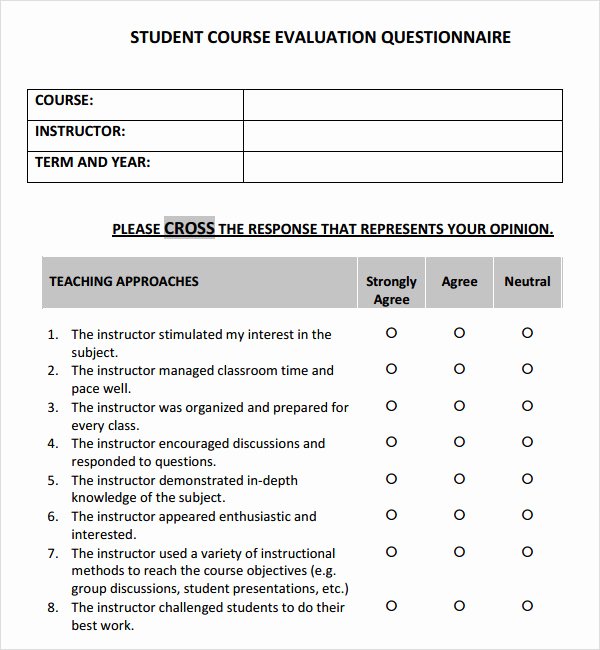 Course Evaluation Template Word Awesome Course Evaluation 4 Free Download for Pdf