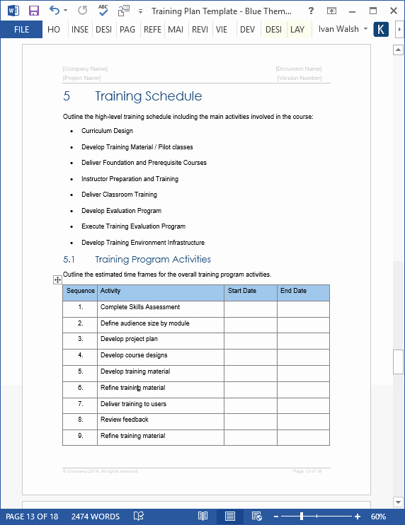 Course Evaluation Template Word Awesome Training Plan Template – 20 Page Word &amp; 14 Excel forms