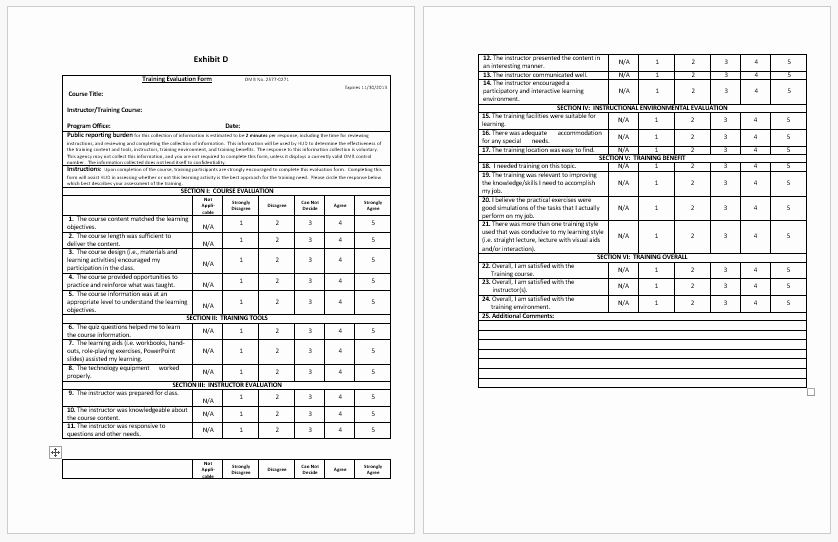 Course Evaluation Template Word Beautiful Training Evaluation form Templates Evaluate the Progress