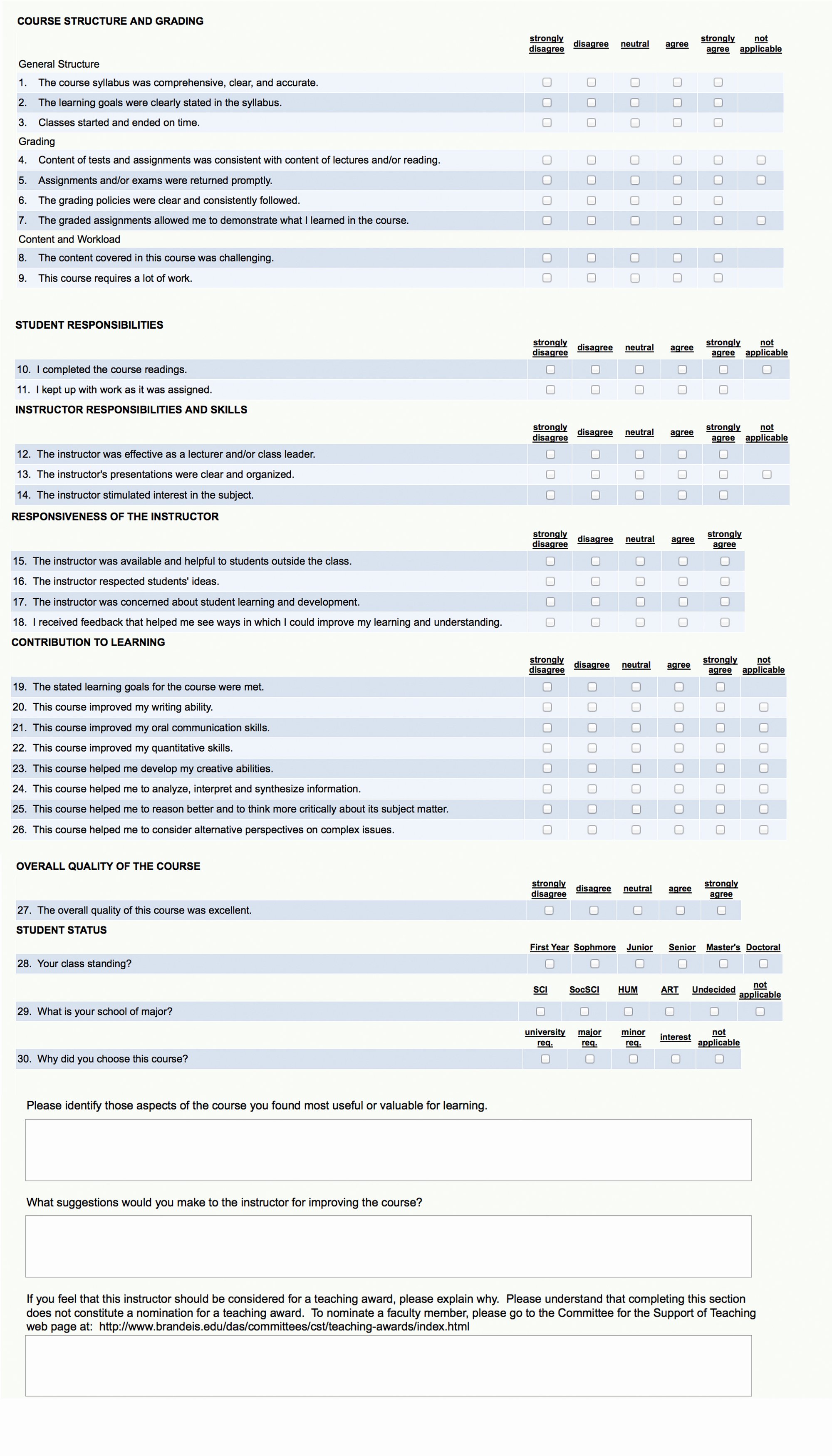 Course Evaluation Template Word New Frequently asked Questions