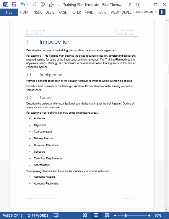 Course Outline Template Word Awesome Training Plan Template – 20 Page Word &amp; 14 Excel forms