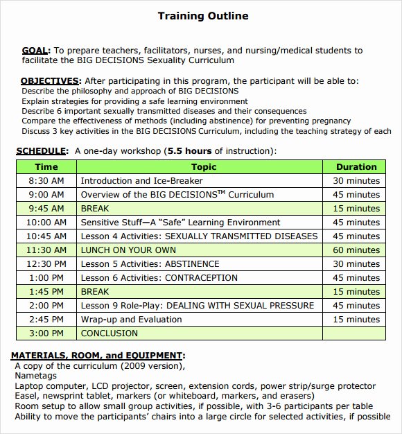 Course Outline Template Word Luxury Training Outline Template 7 Download Free Documents In