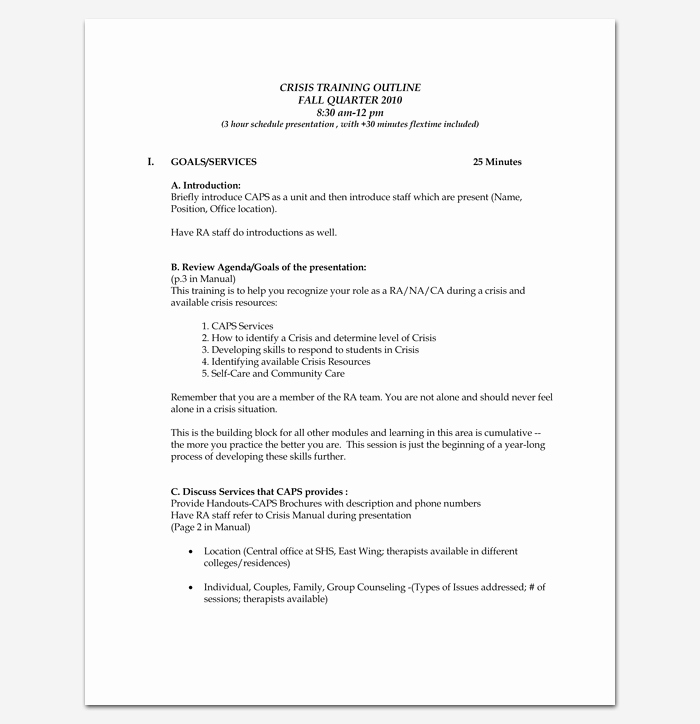 Course Outline Template Word New Training Course Outline Template 24 Free for Word &amp; Pdf
