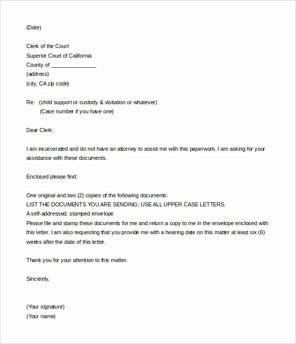 Court Letter format Awesome formal Letter format to Court