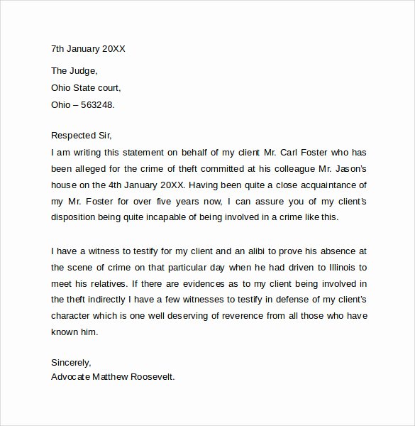 Court Letter format Beautiful 11 Character Letter Templates for Court Pdf Word