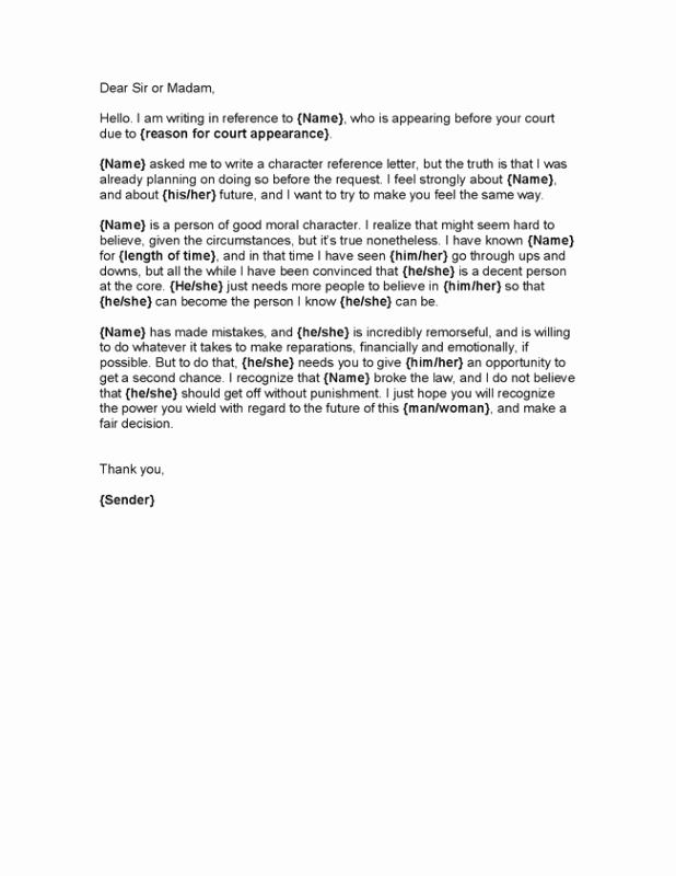 Court Letter format Best Of Example Character Reference Letter for Court Dui