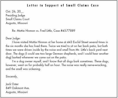 Court Letter format Lovely Dog Law Barking Dogs Small Claims Court Doglaw