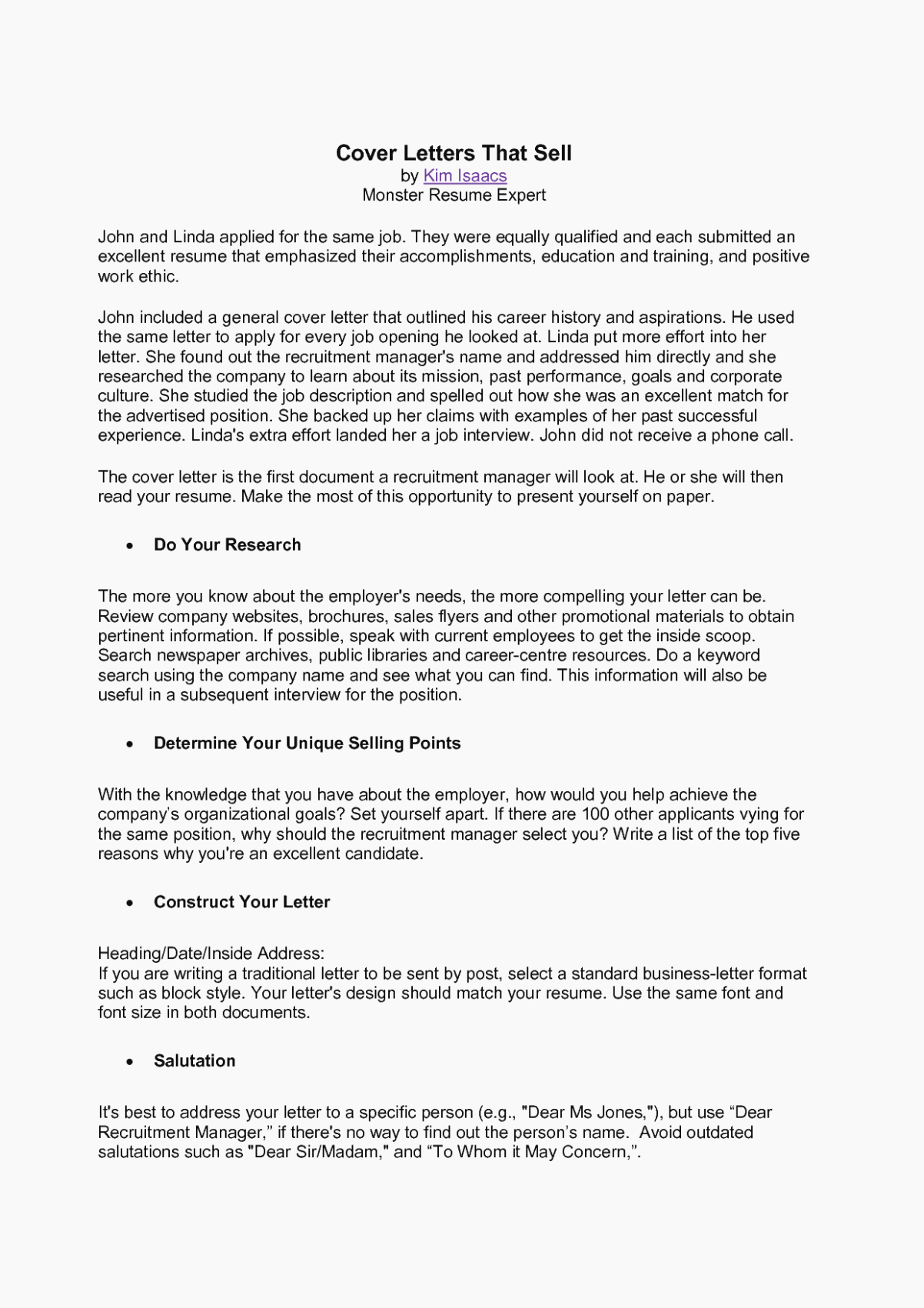 Cover Letter for Kroger Beautiful Five Reasons why Monster