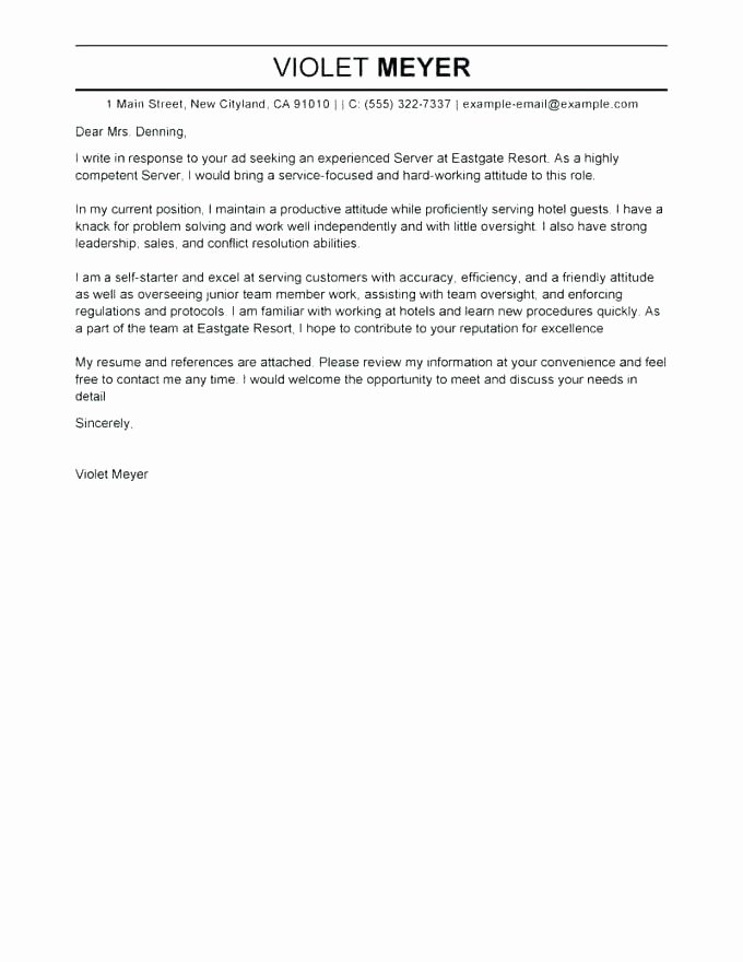 Cover Letter Hospitality Management Elegant Management Cover Letter – Trezvost