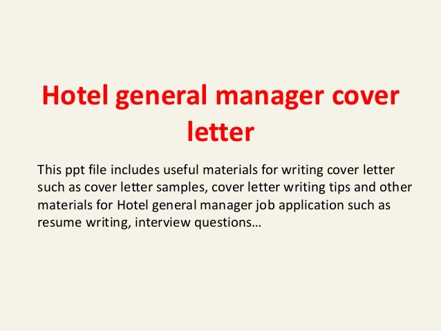 Cover Letter Hospitality Management Unique Hotel General Manager Cover Letter