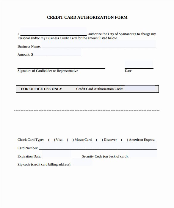 Credit Card Authorization form Word Best Of Credit Card Authorization form 9 Download Free