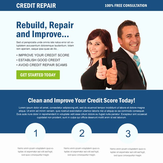 Credit Repair Flyer Template New Best Credit Repair Service Landing Page Design Templates