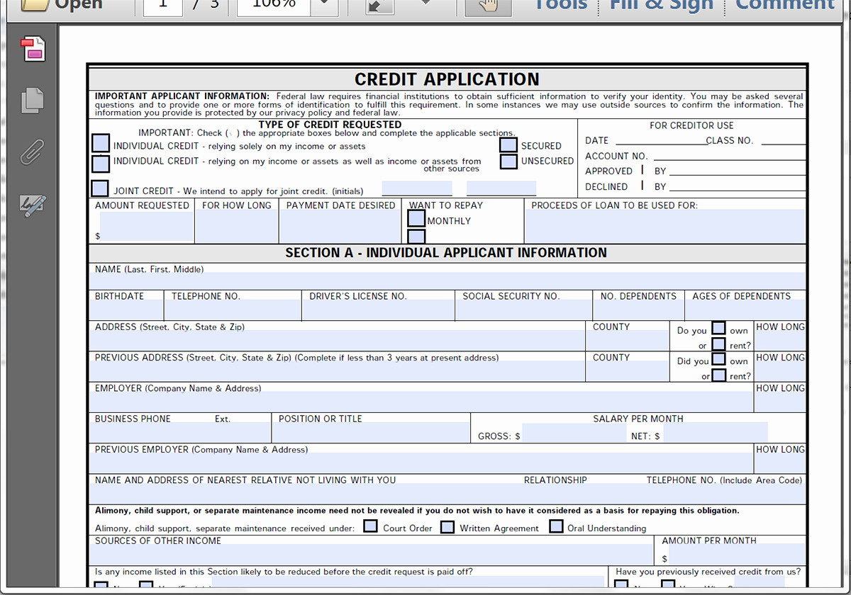 Credit Request form Elegant Collect Credit Applications Line with formstack