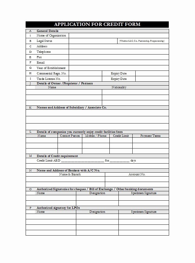 Credit Request form Fresh 40 Free Credit Application form Templates &amp; Samples