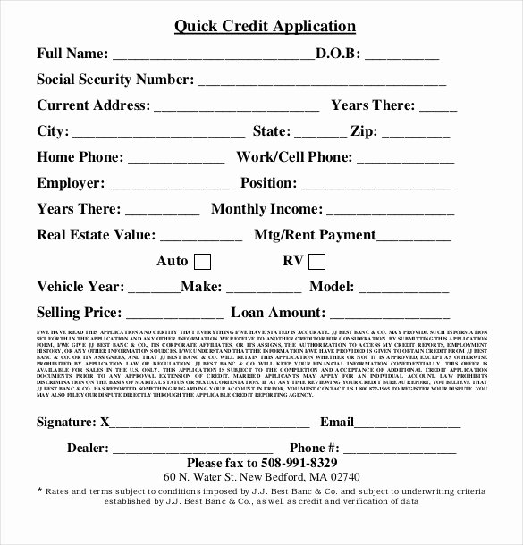 Credit Request form New Credit Application Template 33 Examples In Pdf Word