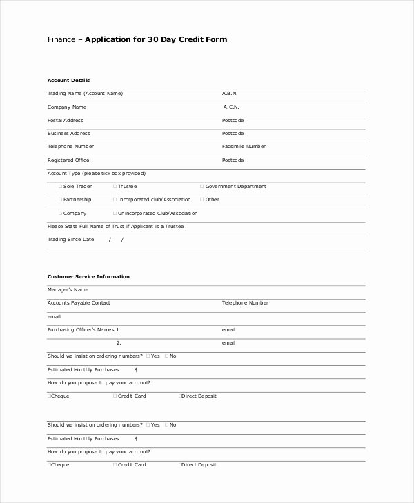 Credit Request form Unique Credit Application Template 33 Examples In Pdf Word