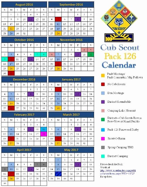 Cub Scout Calendar Template Awesome Public Calendar Cub Scout Pack 126 Peoria Arizona