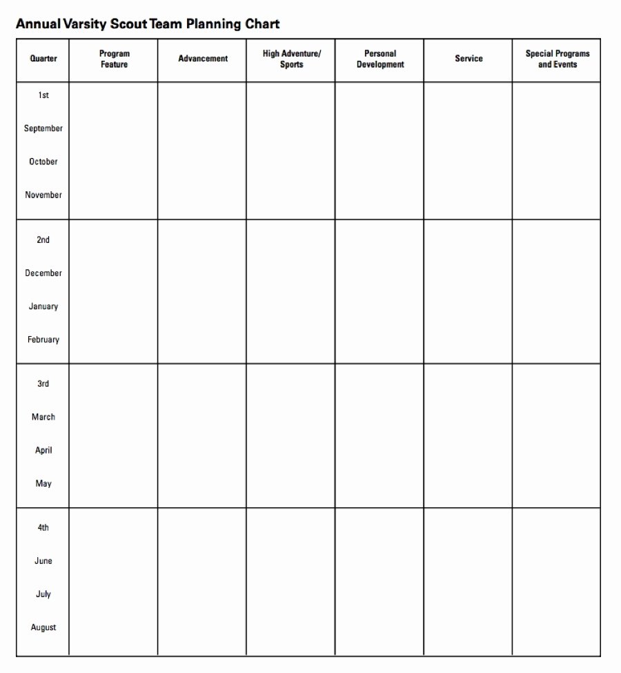 Cub Scout Calendar Template