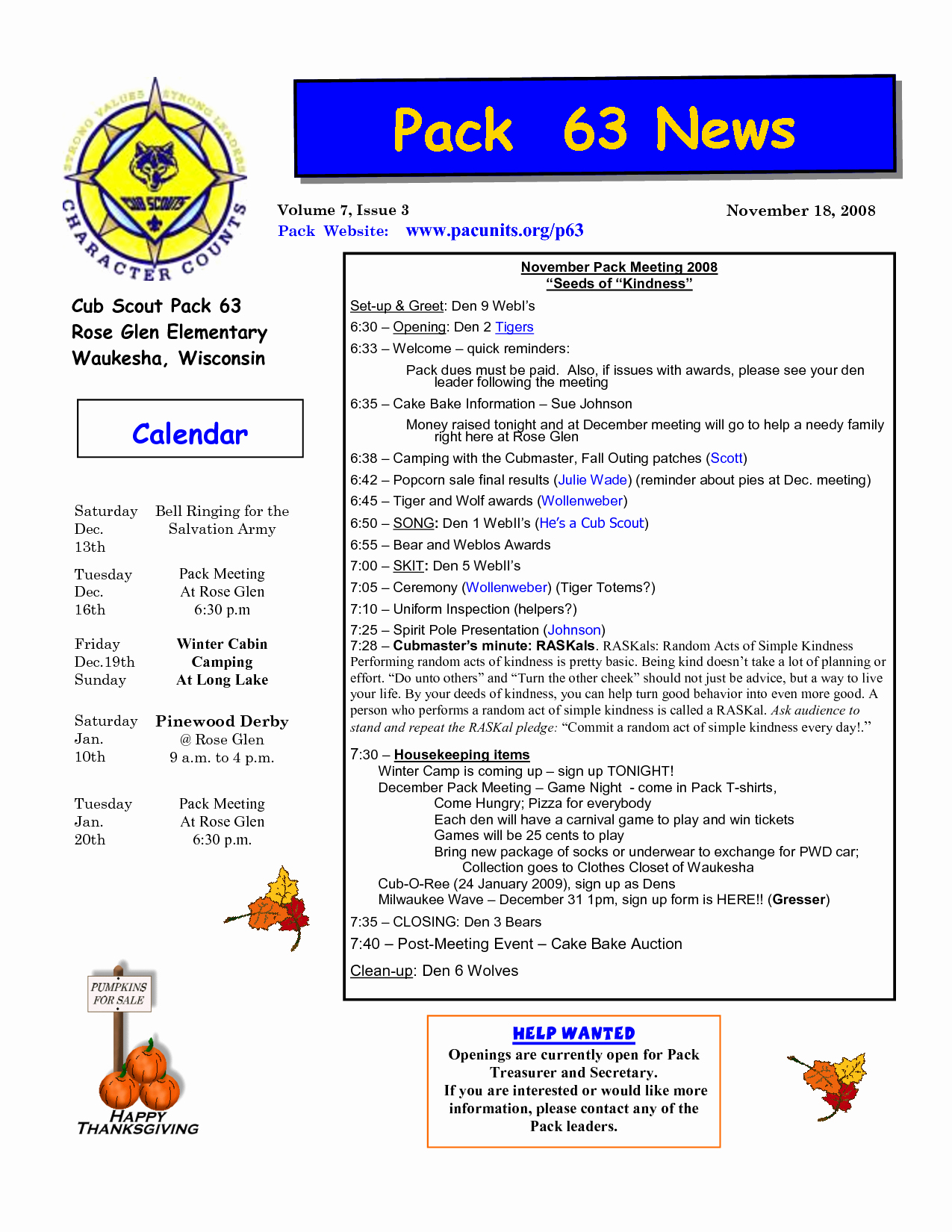 Cub Scout Calendar Template Lovely Cub Scout Newsletter Template Google Search