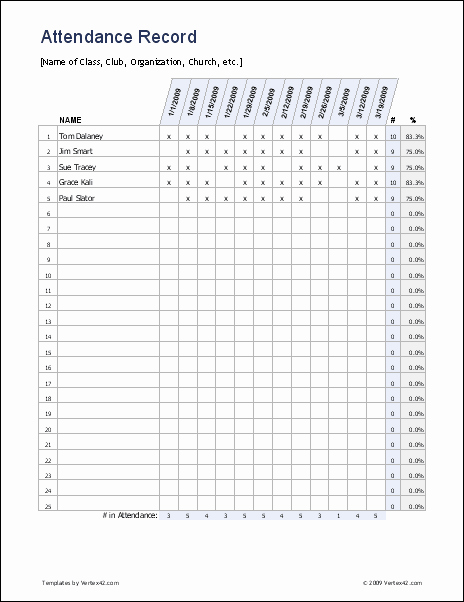 Cub Scout Calendar Template Unique Free Excel attendance Record attendance Sheet It is Easy
