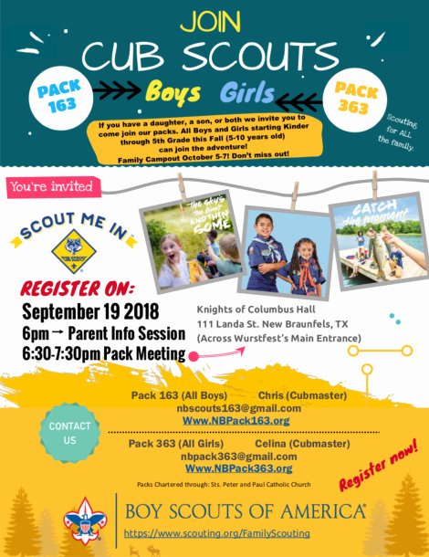 Cub Scout Flyer Template Fresh Announcements Cub Scout Pack 163