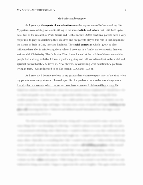 Cultural Autobiography Essay Example Awesome My socio Autobiography
