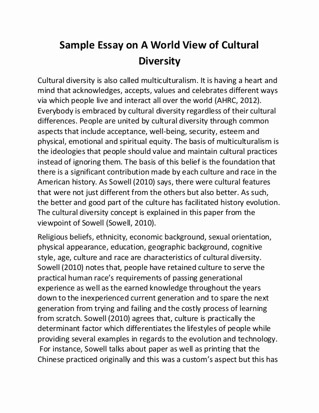 Cultural Autobiography Essay Example Best Of Sample Essay On A World View Of Cultural Diversity