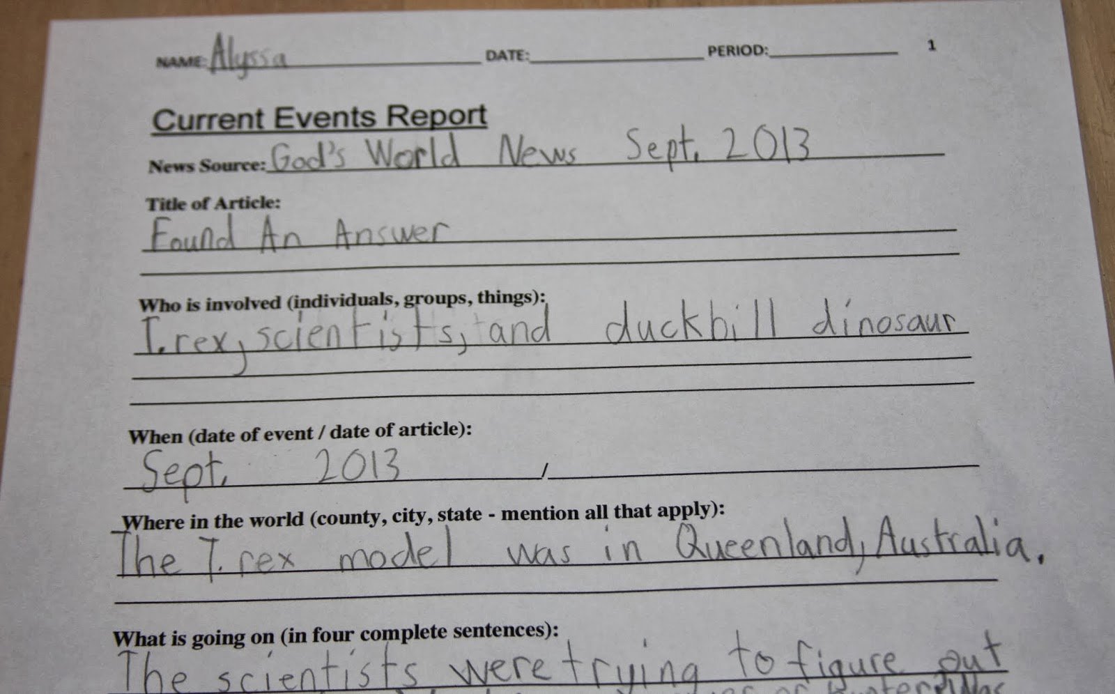 Current event Paper format Elegant A Learning Journey Schoolhouse Review God S World News