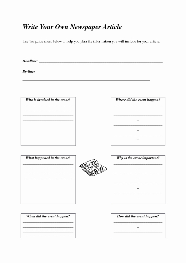 Current events Paper Outline Unique 39 Free Newspaper English Worksheets