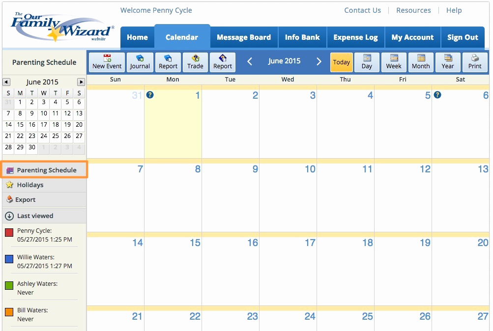 Custody Calendar Template Inspirational Parenting Plan Examples A Plan that Fits Your Needs