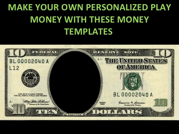 Custom Dollar Bill Template Beautiful Play Money Personalized Templates