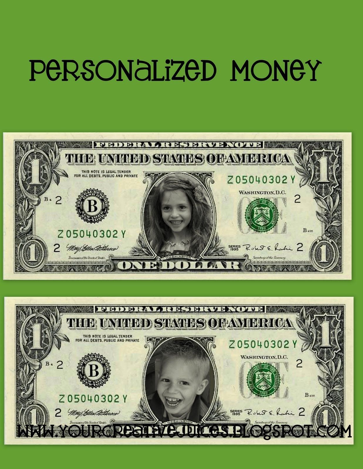 Custom Dollar Bill Template Fresh Find This at Festisite Money Add Kids Pic and Use as