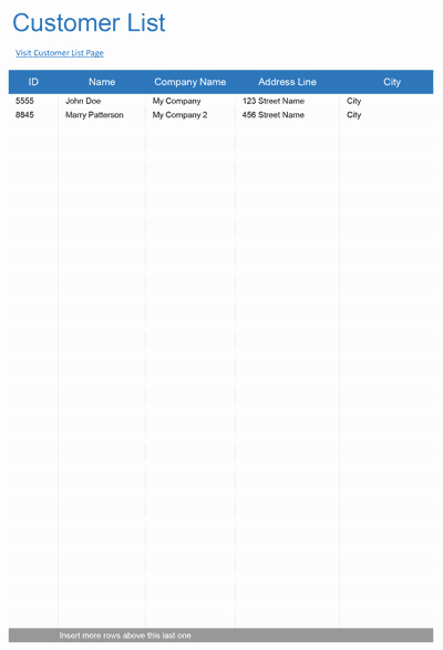 Customer Info Card Template Luxury Customer List Template for Excel