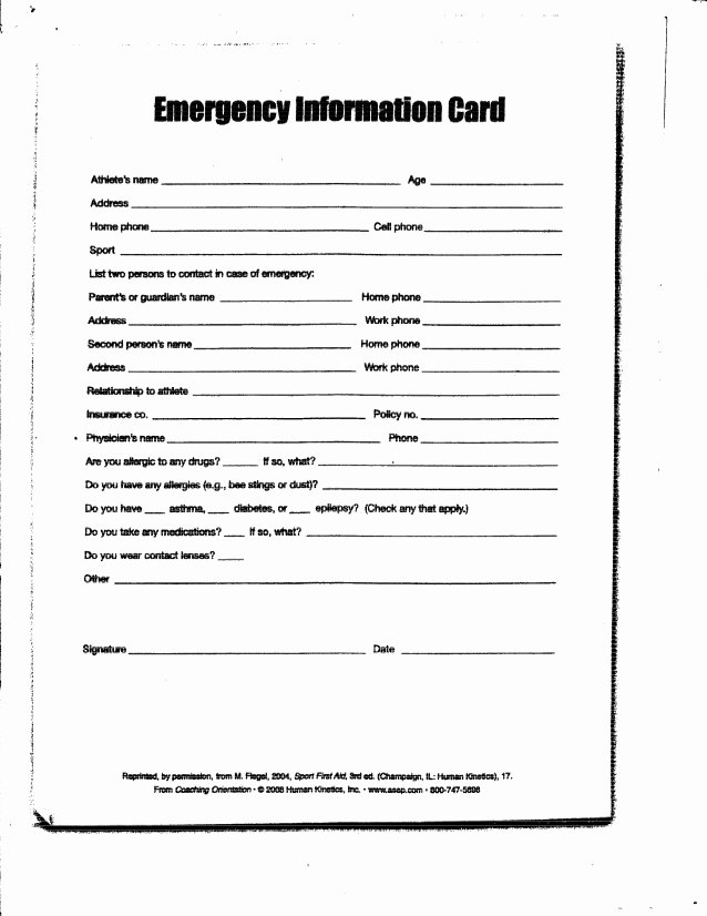 Customer Information Card Template New Pictfc Registration Health Information Card