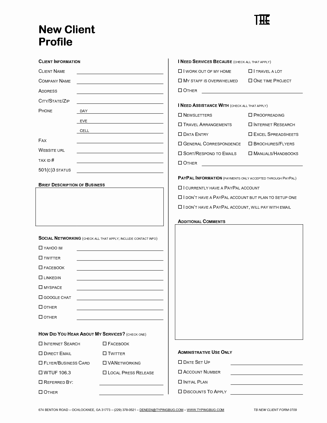 Customer Profile form Luxury Interior Design Client Profile Sample
