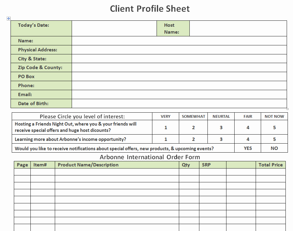 Customer Profile Template Excel Beautiful Doc Profile Sheet Template – Best S Of
