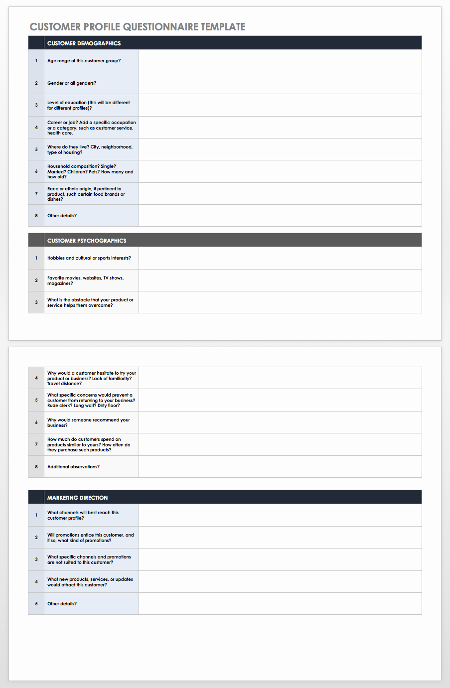 Customer Profile Template Excel Beautiful Free Customer Persona &amp; Profile Templates