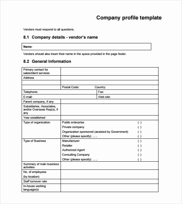 Customer Profile Template Excel Best Of 8 Pany Profile Sample – Free Examples &amp; format