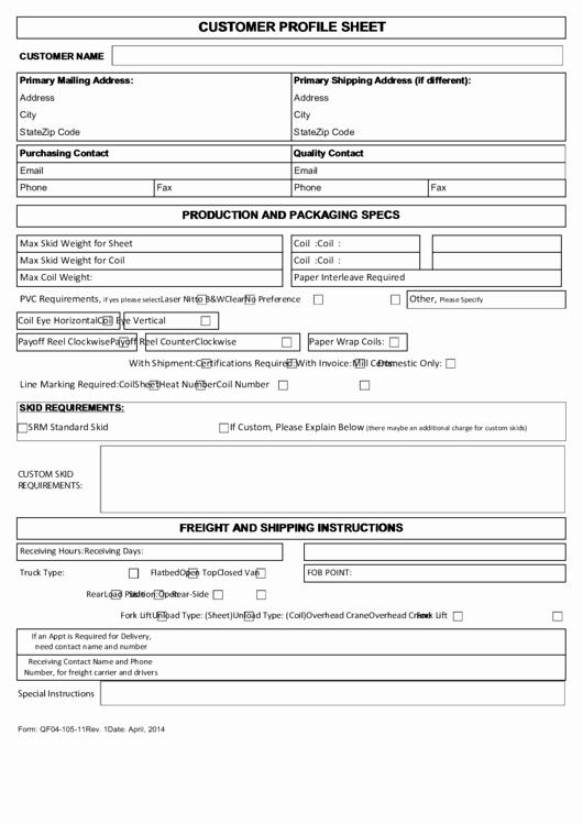 Customer Profile Template Excel Fresh 52 Profile Templates Free to In Pdf
