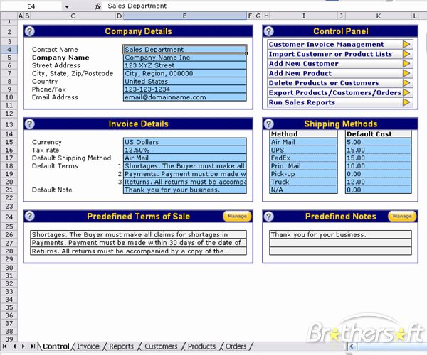 Customer Profile Template Excel New Download Free Customer Invoice Template Customer Invoice