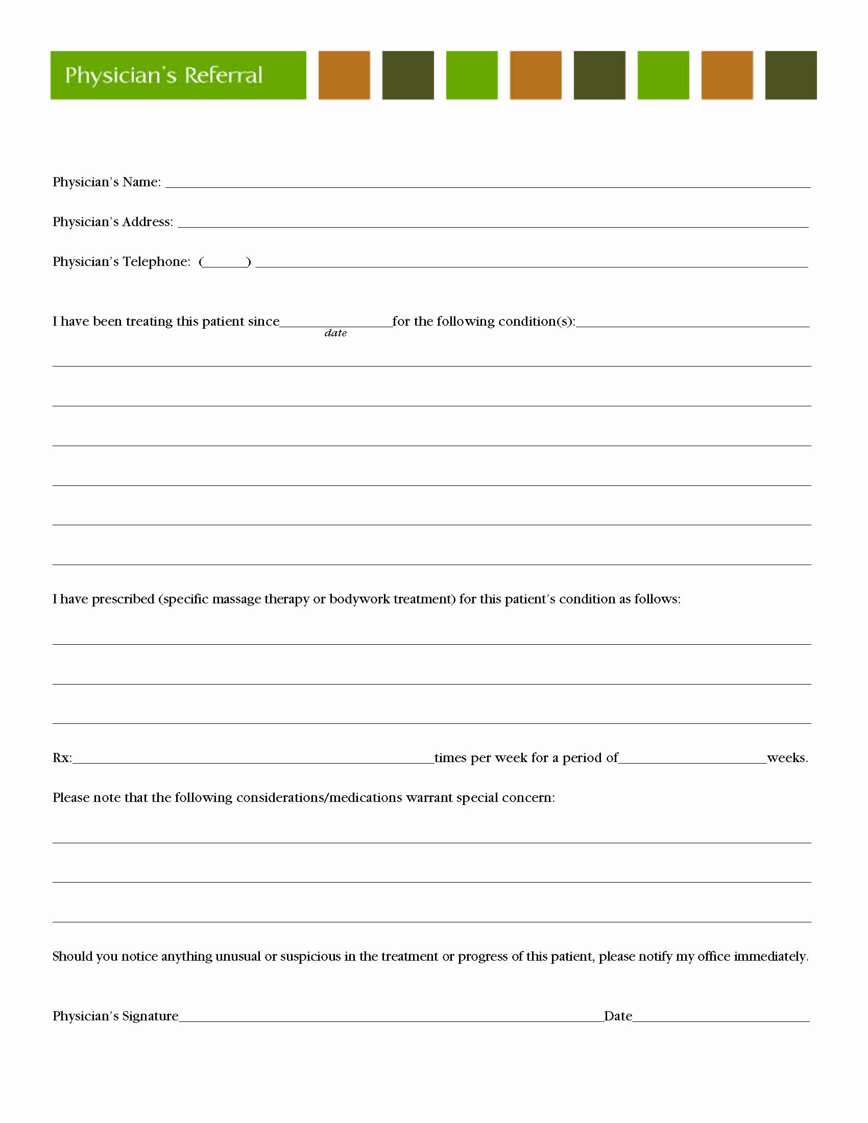 Customer Referral form Beautiful Client forms Ridgefield Chiropractic and Massage