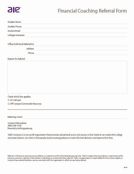 Customer Referral form Fresh Referral form Trellis Pany