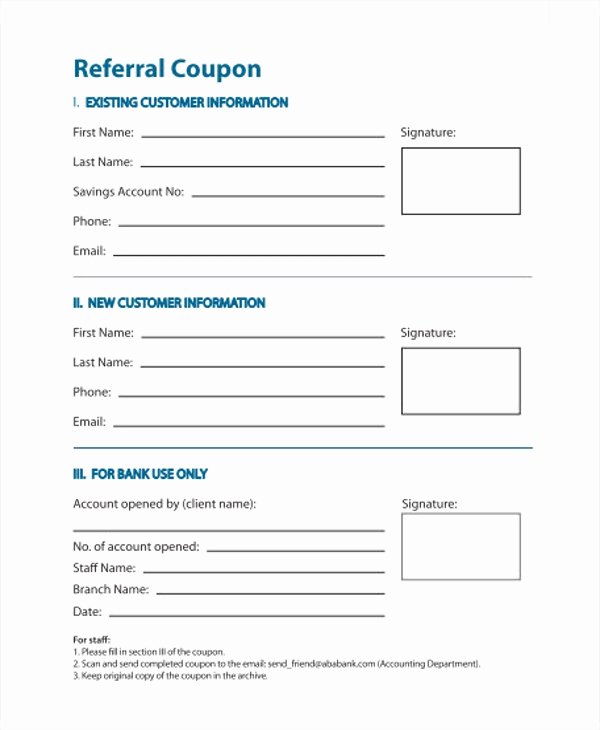 Customer Referral form Inspirational 11 Referral Coupon Templates