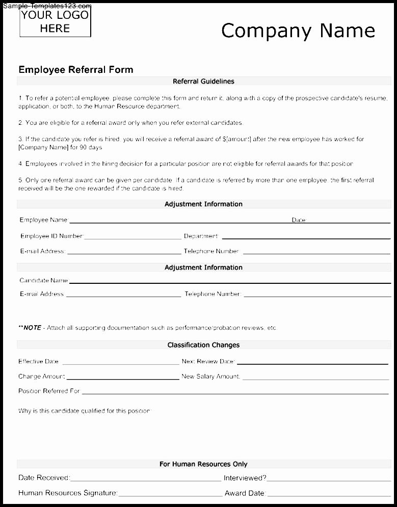 Customer Referral form New Medical Referral form Sample